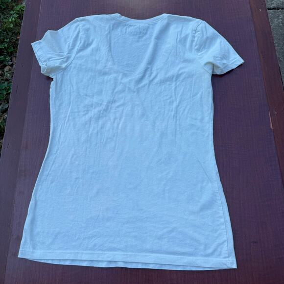 Units Women’s White Aloha Floral V-Neck T-Shirt - M - Picture 3 of 5